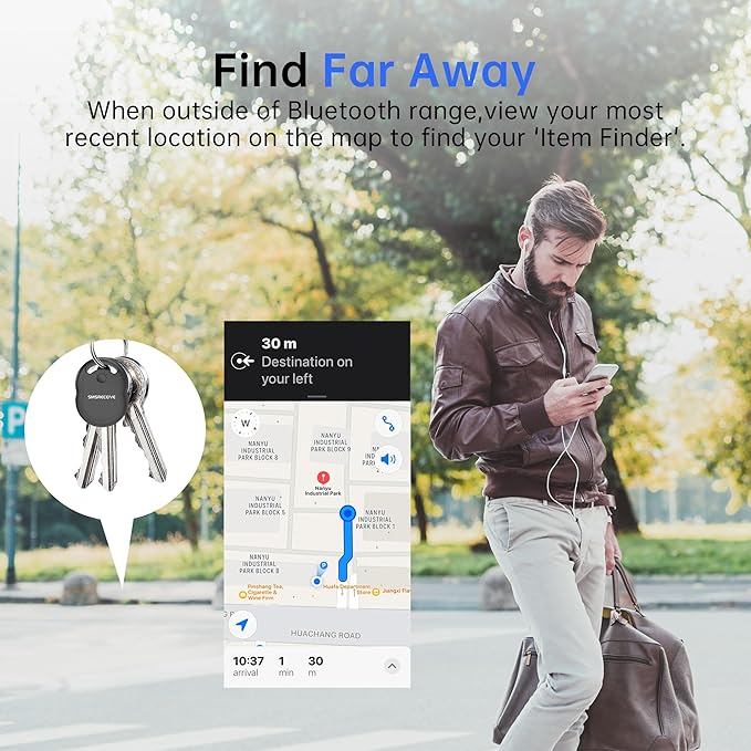 Tracker Tags-5 Pack [Apple MFI Certified], Smart Bluetooth Tracker Works with Apple Find My APP (iOS Only, Not for Android), Key Finder and Item Locator Smart Tag for Keys, Luggage, Backpack(Black)