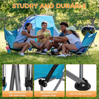 KingCamp Low Beach Chairs, Portable Folding Chair for Adults Extra Wide Ergonomic High Back Seat 300lbs Heavy Duty Lightweight Oversized Gear with Carry Bag for Outdoor Lawn Camping Picnic