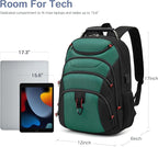 Boavan Laptop Backpack for men, 15.6 inch Laptop Bag with USB Port, Waterproof Travel Work Backpack Purse, Anti-Theft Teacher Nurse Doctor Casual Bookbags Office Business backpack，Deep Juniper Black