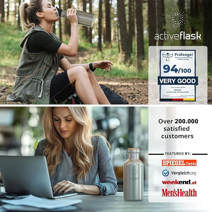 Stainless Steel Water Bottle with Straw, Infuser & 3 Lids: 18/32 OZ Leak-Proof Vacuum Insulated ACTIVE FLASK Drinking Bottles Hot Cold: Double Walled Outdoor Drink Thermo Mug Tea Coffee Sport Gym Bike