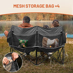 Timber Ridge Heated Double Camping Chair, 700 lbs Heavy Duty Outdoor Folding Camp Couch, Oversized Comfort Loveseat Camping Chairs Perfect for Outdoor Sports, Camping, Lawn(Power Bank not Included)