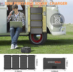 [Upgraded] Foldable Solar Panels 50W Portable Solar Panel Charger 3 Output Ports (USB-A USB-C DC) Folding Solar Panel for Camping Hiking RV Outdoor Activities
