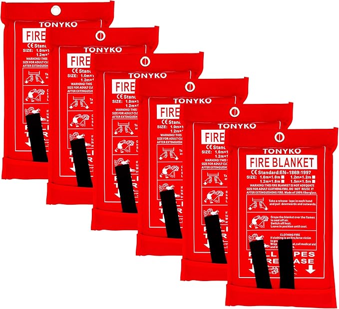 TONYKO Emergency Fire Blankets, Flame Retardant Protection and Heat Insulation Designed for Kitchen,Fireplace,Grill,Car,Camping