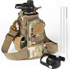 32 Oz Insulated Water Bottle - Stainless Steel Tactical Flask With Straw Lid & Chug Cap, Metal Military Water Bottle With Rugged, Removable Sleeve Can Place Items for Hiking Camping Hunting