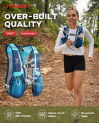 UTOBEST Running Vest, 5L Hydration Vest Lightweight, Breathable and Sweatproof Running Backpack, Adjustable Running Hydration Vest for Trail Running Marathon Race Jogging Cycling