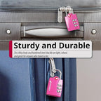 Fosmon TSA Approved Pink Locks for Luggage. Cute Locker Suitcase Lock with Open Alert Indicator, 3 Digit Combination Padlock with Alloy Body for Travel, Backpack Zipper Anti Theft, Gym, Women- 2 Pack