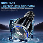 Amiss Car Charger Adapter, 3 Port USB-C & USB-A 90W Fast Charger, Car Interior Accessories, Cigarette Lighter Fit for iPhone 17/16/15/14Pro Max, Samsung Galaxy S25 / S24 iPad, Pixel, Android-Black 2pc