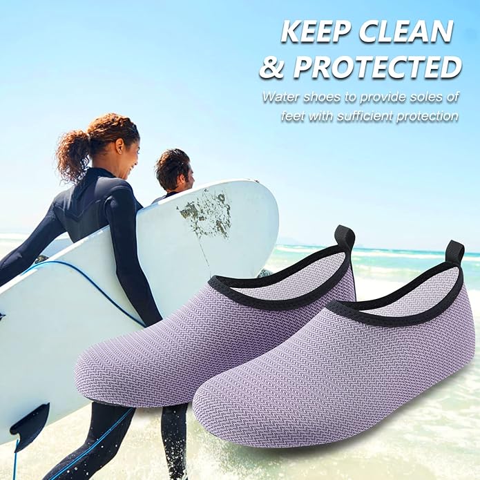 Deevike Water Shoes for Women Men Barefoot Quick-Dry Aqua Socks Slip-on for Beach Swim Surf Yoga Exercise