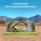 2 Person Backpacking Tent 3 Season Camping Tent Ultralight Waterproof Windproof Easy Set Up for Outdoor Hiking Cycling