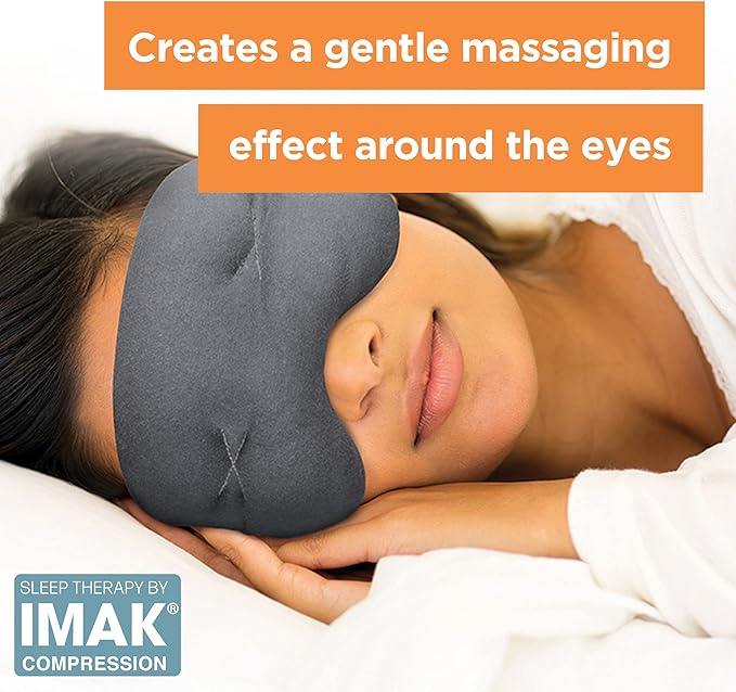 Brownmed IMAK Eye Pillow - Sleep Mask with ErgoBeads for Pain Relief - Cooling & Relaxing Sleep Aid - Black