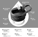 IDEUS Insulated Water Bottle 12oz, Stainless Steel Insulated Water Bottle For School, Insulated Bottles With Straws Leakproof, Vacuum Double Wall Water Bottles For Boys And Girls With 2 Lids, BPA Free