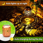 2 Pack Pig Solar Lanterns Outdoor Waterproof Hanging Solar Lights Pig Gifts for Women Men Mom Metal Decorative LED Outdoor Lanterns for Patio, Lawn, Landscape, Garden Decor, Yard Decorations