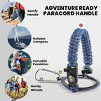 Insulated Water Bottle 64 oz, Triple Wall Vacuum Stainless Steel (Cold for 48 Hrs), Leak Proof & Non-BPA, Half Gallon Water Flask Jug with Paracord Handle & Straw Spout Lids, Navy Blue