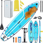 ZLX Inflatable Stand Up Paddle Board, 10'6" SUP Non-Slip Stable Deck Pad, Unique Center Fin, Premium Accessories, Portable Paddleboard for Adults, Beginners, All Skill Levels