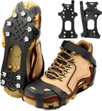 Ice Cleats for Shoes and Boots,Silicone Crampons,11 Stainless Shoe Spikes for Snow and ice,Heavy Duty Traction for Hiking,Climbing &Mountaineering,Ice Fishing (Ultra-Cold -45°C, Easy On/Off，Unisex)