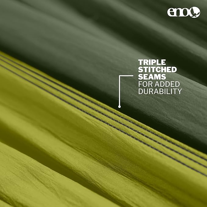 ENO DoubleNest Hammock - Lightweight, Portable, 1 to 2 Person Hammock - for Camping, Hiking, Backpacking, Travel, a Festival, or The Beach - Olive/Melon