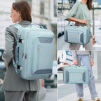 PIJUSHI Travel Backpack for Women Flight Approved Carry on Bag 16 inch Laptop Personal Item Daypack with Shoe Compartment(PE038 Blue)
