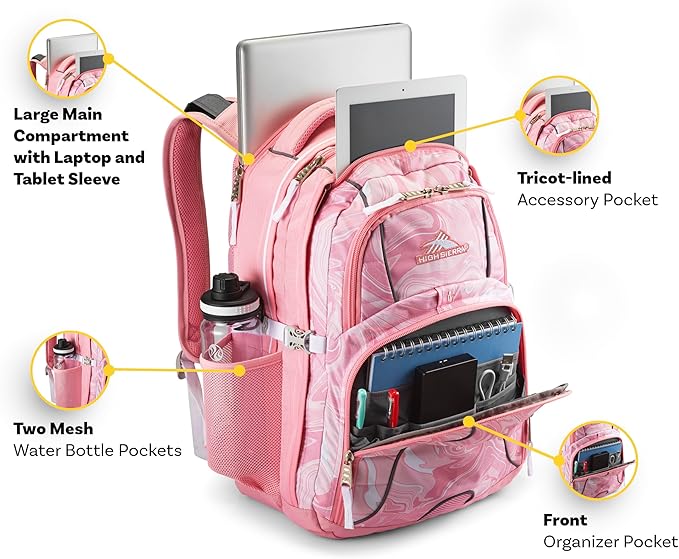 High Sierra Swerve Laptop Backpack, Black, One Size