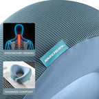 Skechers Memory Foam Neck Pillow, Comfortable & Breathable Travel Pillow,Neck Pillow Airplane for Travel, Car Rides, Home, and Office Use, Ergonomic Design for Men and Women,Light Blue