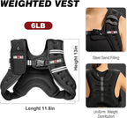 Weighted Vest, 6lbs/8lbs/12lbs/16lbs/20lbs/25lbs/30lbs Weights Vest for Women Men with Reflective Stripe for Workout, Strength Training, Running, Walking