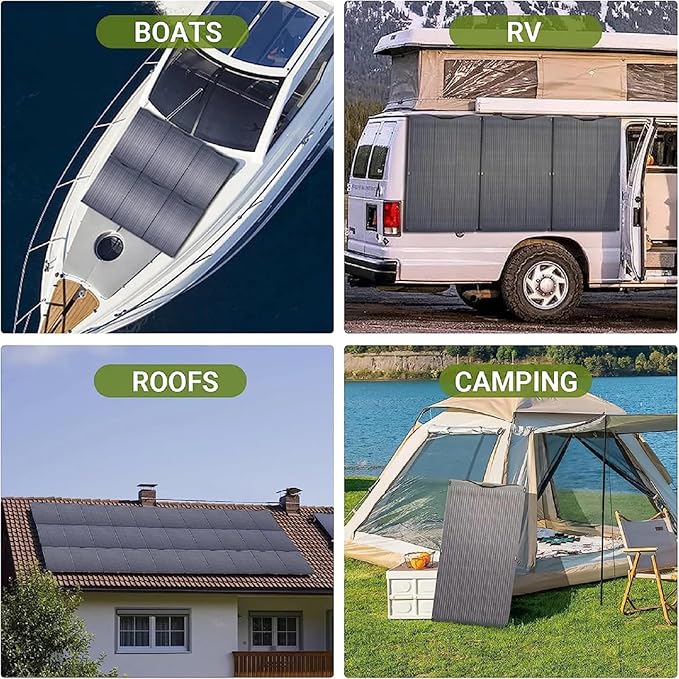 ALLPOWERS 200W Portable Solar Panel, SF200 Flexible Solar Panel, 32V Monocrystalline Solar Kit, 25% High Efficiency, IP68, for Power Station, Phones, Rooftops, Outdoor Camping and RVs