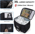 Cooler Bag 48-Can Insulated Leakproof Soft Cooler Large Collapsible Portable Travel Cooler Bags 32L for Picnic, Waterproof Soft Ice Chest for Camping, Beach, Fishing, Outdoor - 32 Quart