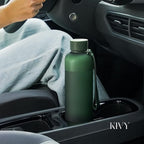 KIVY Slim Water Bottle 32oz [Lightweight & Shatterproof] Fits Backpack & Cupholder for Travel, Sports, School, Gym - Sage green water bottle no straw - Gym water bottle screw top - Dishwasher Safe
