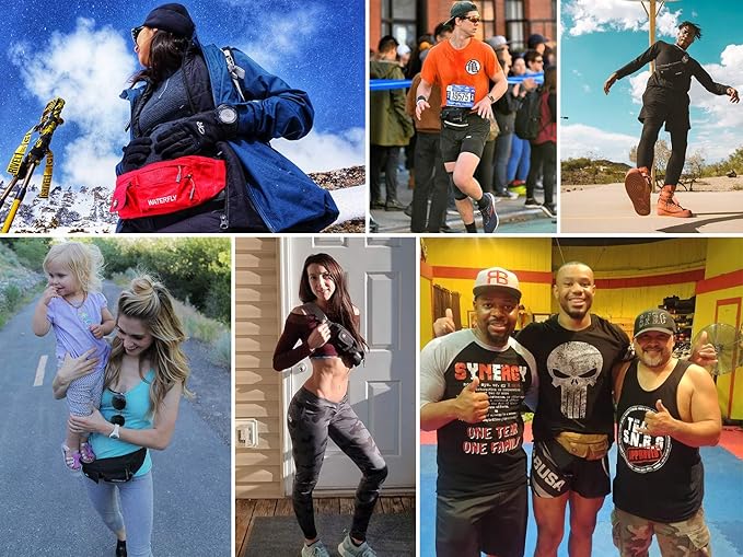 Waterfly Fanny Pack Slim Soft Polyester Water Resistant Waist Bag Pack for Man Women Carrying iPhone 8 Samsung S6, Sapphire Blue