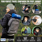 Travel & Camping Comfortable Memory Foam Pillow – Easy to Carry Portable Bag – Temperature Regulating Pillow Case - Perfect for Travelling (Grey)