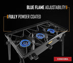 Concord Triple Burner Outdoor Propane Stove Cooker w/Regulator, 3 Burner Stove Brewing Supply
