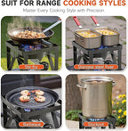 Propane Burner, 200,000 BTU High Pressure Gas Stove with 0-20 PSI Regulator, Portable Camping Stove Outdoor Propane Stove for Camping, Turkey Fry, Backyard, Outdoor Cooking