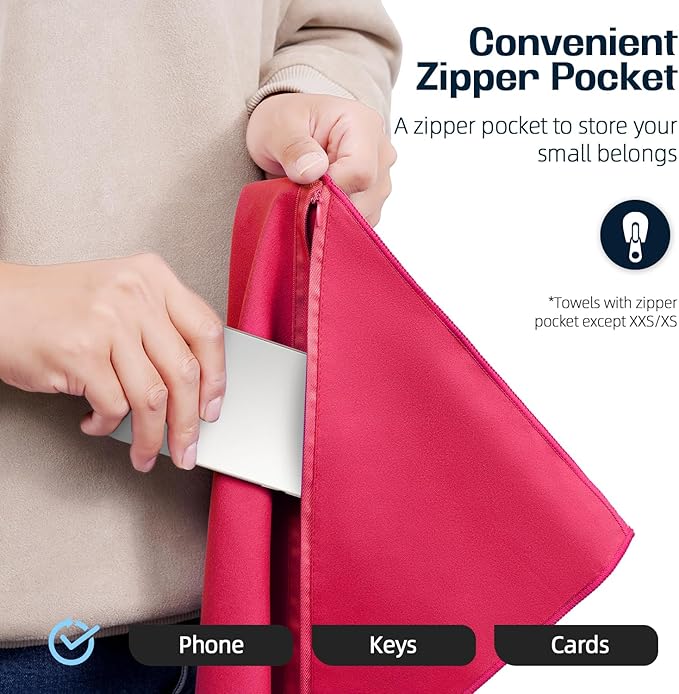 BAGAIL Camping Towel with EVA Case, Compact & Ultra Soft Microfiber Travel Towel - Super Absorbent & Lightweight Quick Dry Towels for Sports, Beach, Gym, Backpacking, Hiking and Yoga