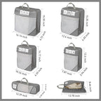 Compression Packing Cubes for Travel 6 Set Expandable Packing Organizers Durable Luggage Bags Organizers for Suitcases Travel Accessories (Gray)