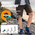 ANTSANG 6 Pairs Merino Wool Ankle Hiking Running Socks Compression Thick Cushion Breathable No Show Socks for Men Women