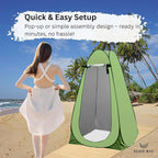 Waterproof Tent with Two Windows – 170T Polyester Lightweight Shelter for Outdoor, Hiking & Beach | Single & Double Size Options | Easy Setup | Portable Green Pop-Up Tent for 1-2 Persons