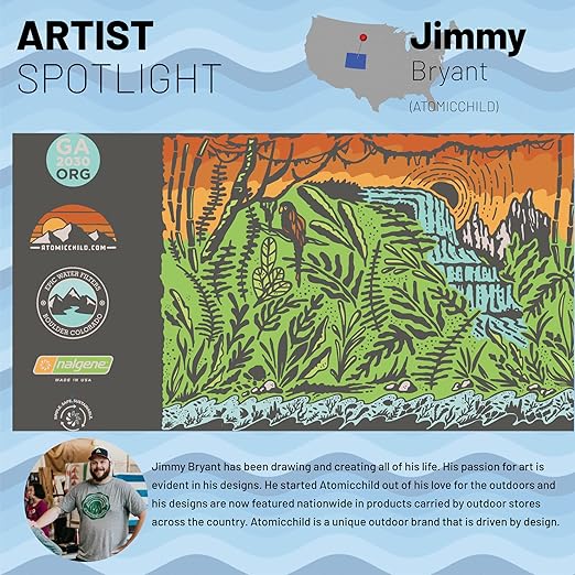 Epic Water Filters Nalgene OG Water Bottle with Filter, USA Made, BPA Free, Removes 99.99% Tap Water Contaminants, Forever Chemicals, GA 2030 Art, 48 oz