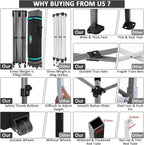 COBIZI 10x20 Pop up Canopy Tent with 6 Sidewalls, Waterproof Heavy Duty Commercial Canopy for Parties, Outdoor Tent, Garden Gazebo, Carry Bag with Wheel (10x20ft, White)