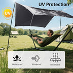 FREE SOLDIER Waterproof Portable Tarp Multifunctional Outdoor Camping Traveling Awning Backpacking Tarp for Shelter Rain (Gray 10×10.5ft)