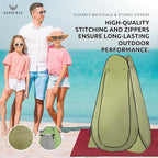 Waterproof Tent with Two Windows – 170T Polyester Lightweight Shelter for Outdoor, Hiking & Beach | Single & Double Size Options | Easy Setup | Portable Green Pop-Up Tent for 1-2 Persons
