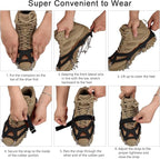 Crampons Upgraded 19 Spikes Ice Snow Grips Traction Cleats System Safe Protect for Walking, Jogging, or Hiking on Snow and Ice
