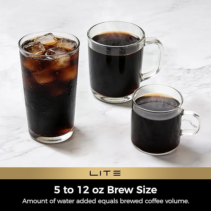 CHULUX Lite Single Serve Coffee Maker for K Cup Capsules, Single Cup Reservoir Coffee Maker with One Touch Brewing, 5 to 12 Oz Brew Sizes, Designed Specifically for Standard Mugs, Red