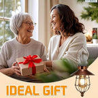 Solar Lanterns Outdoor Hanging Metal Vintage Lantern Warm White Solar Lights lamp Waterproof Edison Bulb Design for Pathway Garden Patio Yard Tree Decoration (Copper)