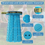 Retractable Folding Stool - Heavy Duty 400 lb Collapsible Portable Stool for Camping, Hiking, Fishing, Indoor/Outdoor with Non-Slip Base and Lightweight Design (Lakeblue, 1-Pack)