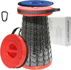 ALEVMOOM Upgraded XXL 50 Portable Collapsible Stool with Cushion,Telescoping Folding Stool for Adults,Yet More Sturdy Camping Stool with Load Capacity 1000lbs,for Outdoor Garden Hiking BBQ Red