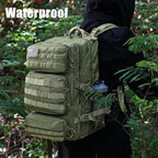 Military Tactical Backpack 25L Day Backpack for Men Molle Army 3 Days Assault Pack Bug Out Bag Water Resistant and Heavy Duty Hiking Treeking Rucksack - Dark Green
