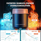 15.2oz Kids Thermo for Hot Food – Vacuum Insulated Food Jar with 316 Stainless Steel Interior, Leakproof Wide Mouth Soup Thermos for School Lunch (Navy)