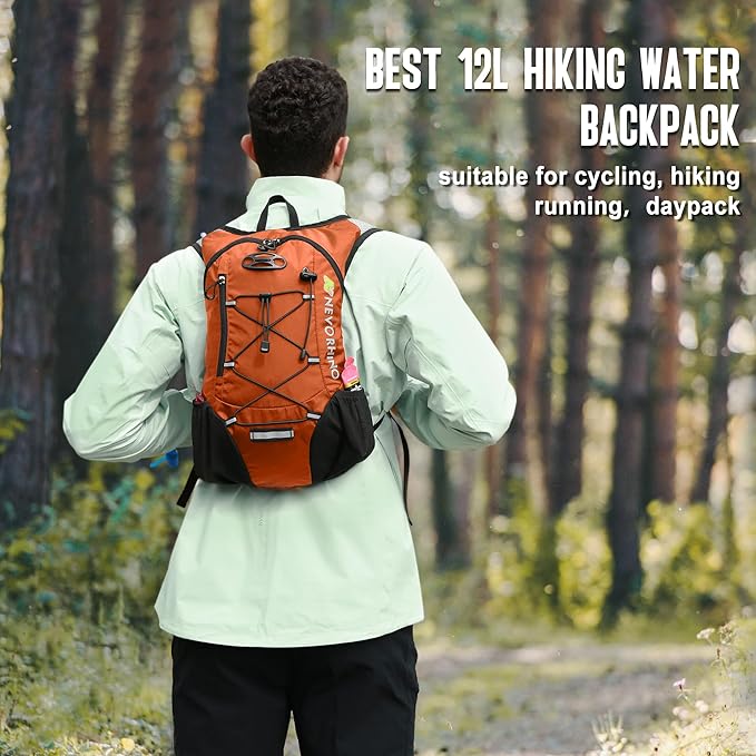 Lightweight Hydration Backpack, Running Backpack with 2L Water Bladder, Hydro Water Daypack for Cycling Hiking Rave for Men Women