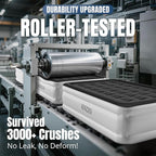 Full Air Mattress with Built-in Pump, 18" Top Inflatable Mattress with Waterproof Flocking Fabric, Three-Minute Quick-Inflatable Bed. Portable Blow Up Mattress for Home, Outdoor and Guests