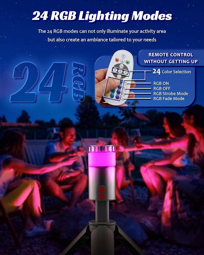 Telescopic Camping Light, 6800mAh Camping Lantern with Remote, Rechargeable Camping Lights with Power Bank, Emergency Solar Lights Portable for Camp, Waterproof Hiking Lantern for Outdoor