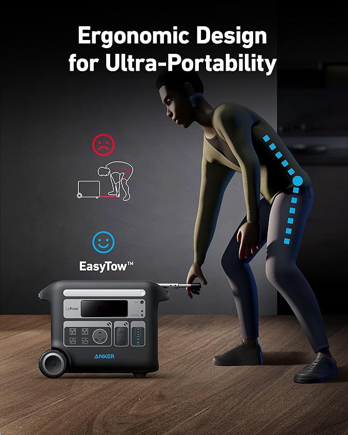 Anker SOLIX F2000 Portable Power Station with Transfer Switch Kit, 2400W Solar Generator, LiFePO4 Battery, Generators for Home Use, for Outdoor Camping, and RVs (Solar Panel Optional)